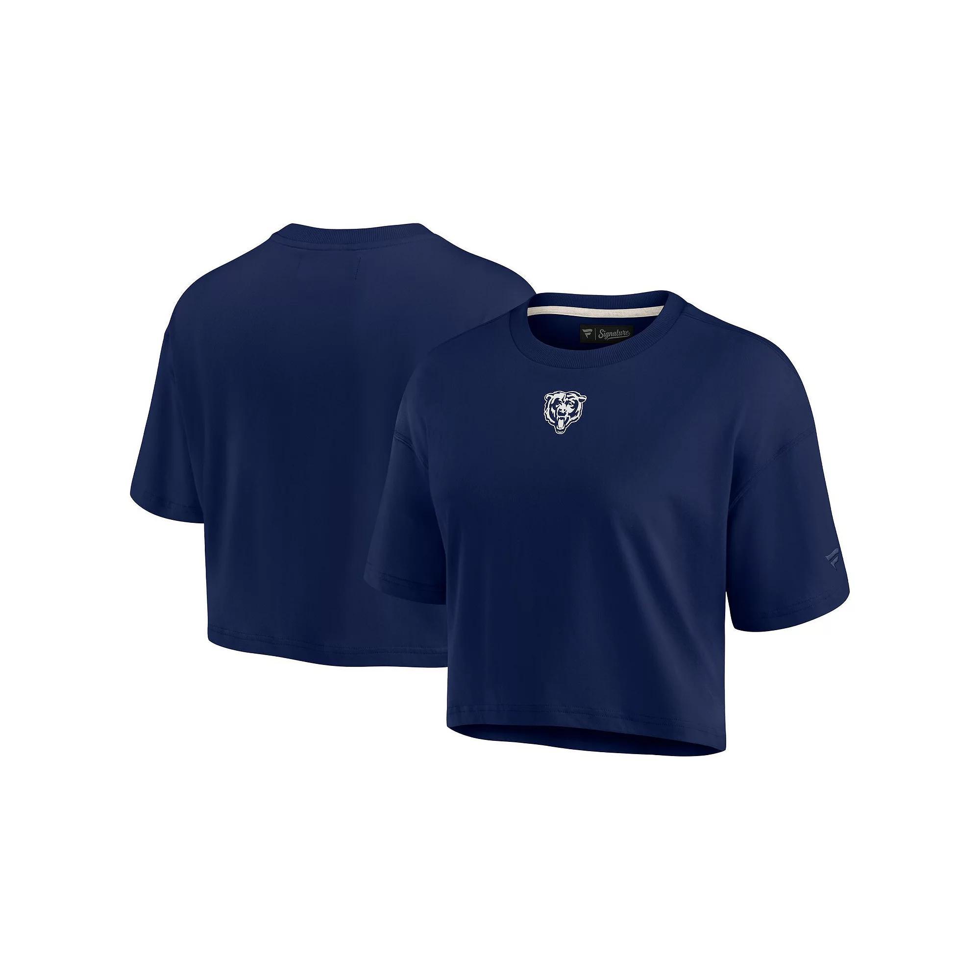 Women's Fanatics Signature Navy Denver Broncos Super Soft Short Sleeve Cropped T-Shirt, Size: XL, Blue Product Image