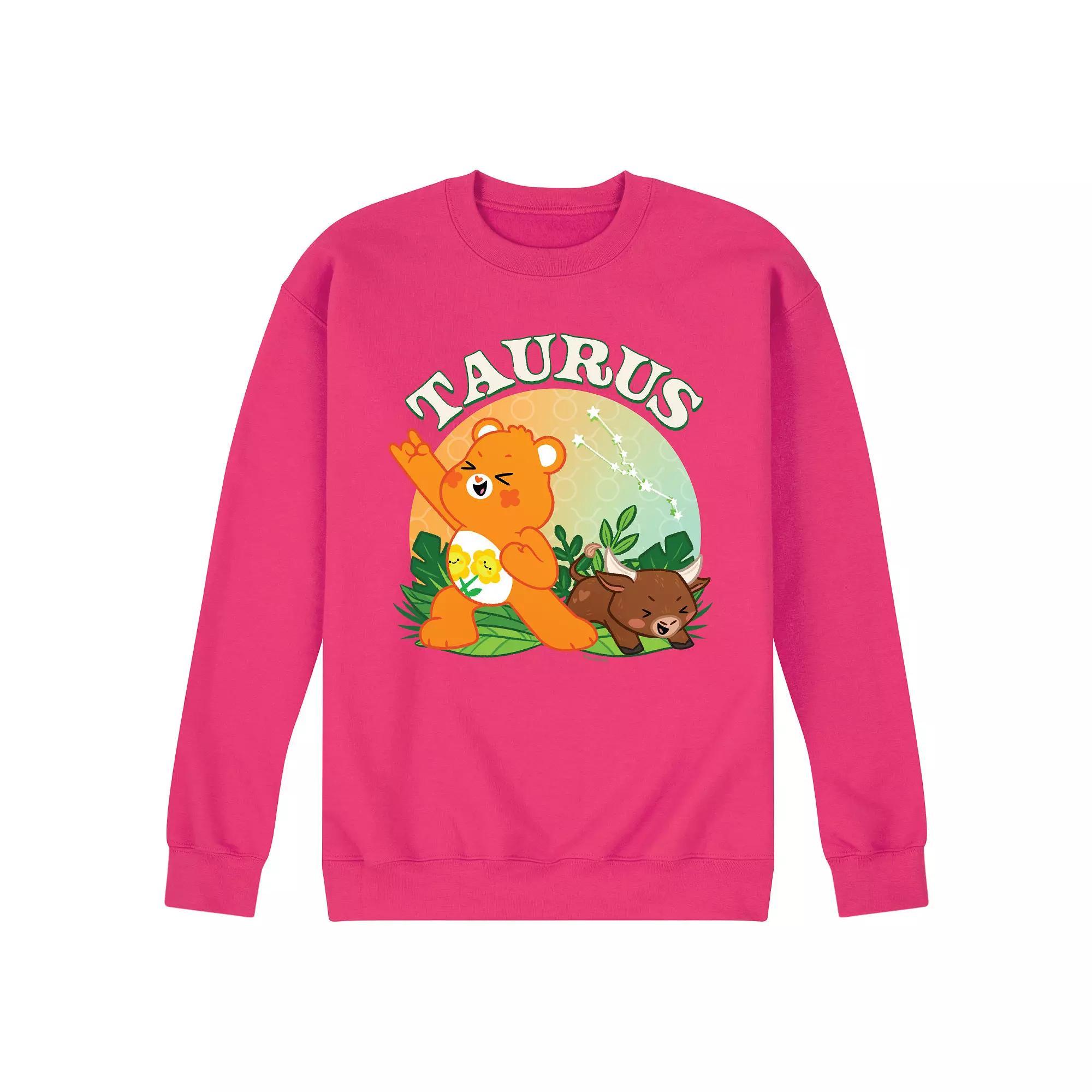 Mens Care Bears Taurus Fleece Sweatshirt Pink Product Image