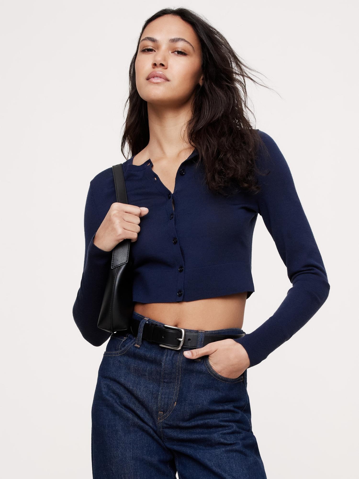 Lightweight Merino Cropped Cardigan Product Image