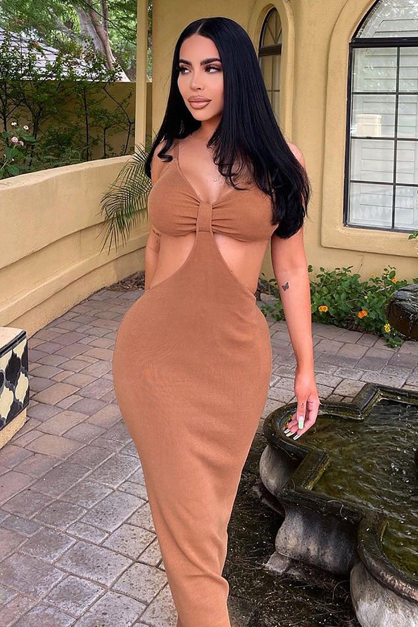 Pure Charm Sweater Maxi Dress - Camel Product Image