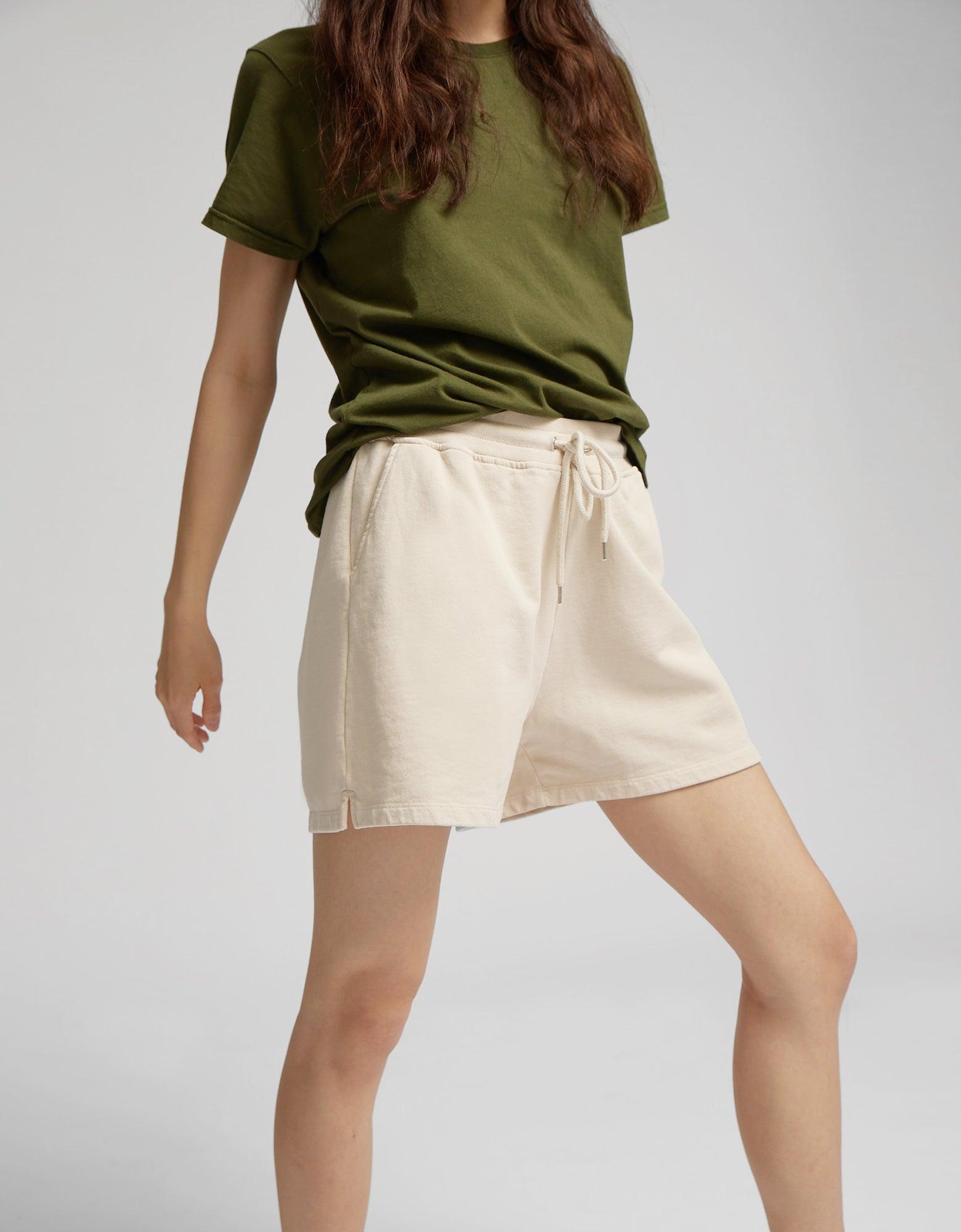 Women Organic Sweatshorts - Soft Yellow Product Image