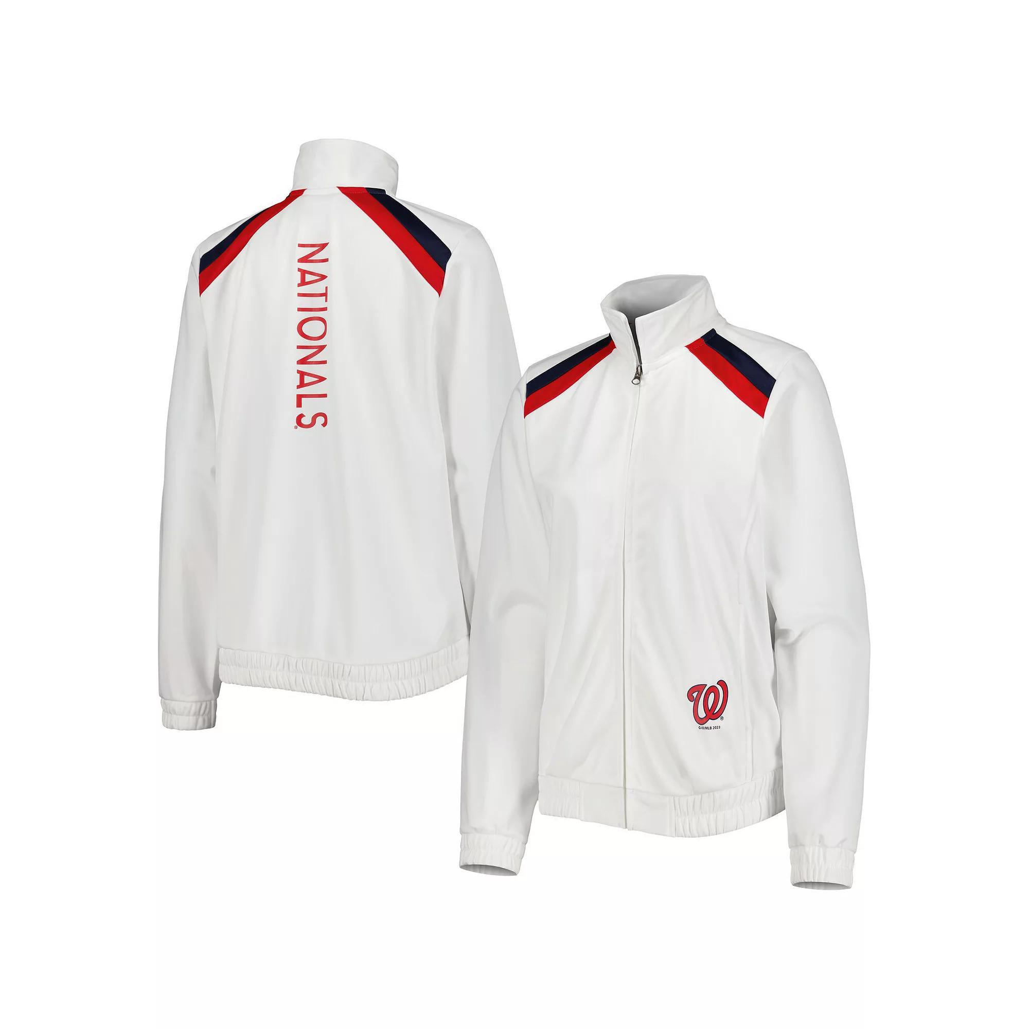 Women's G-III 4Her by Carl Banks White Washington Nationals Red Flag Full-Zip Track Jacket, Size: 2XL Product Image