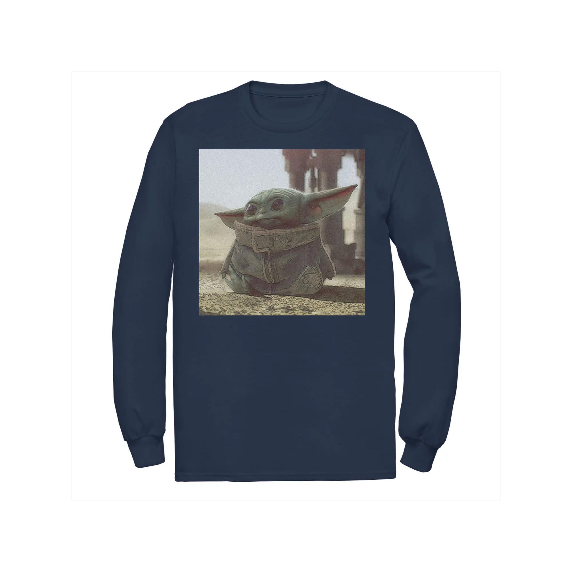 Men's Star Wars The Mandalorian The Child Photograph Tee, Size: Large, Blue Product Image