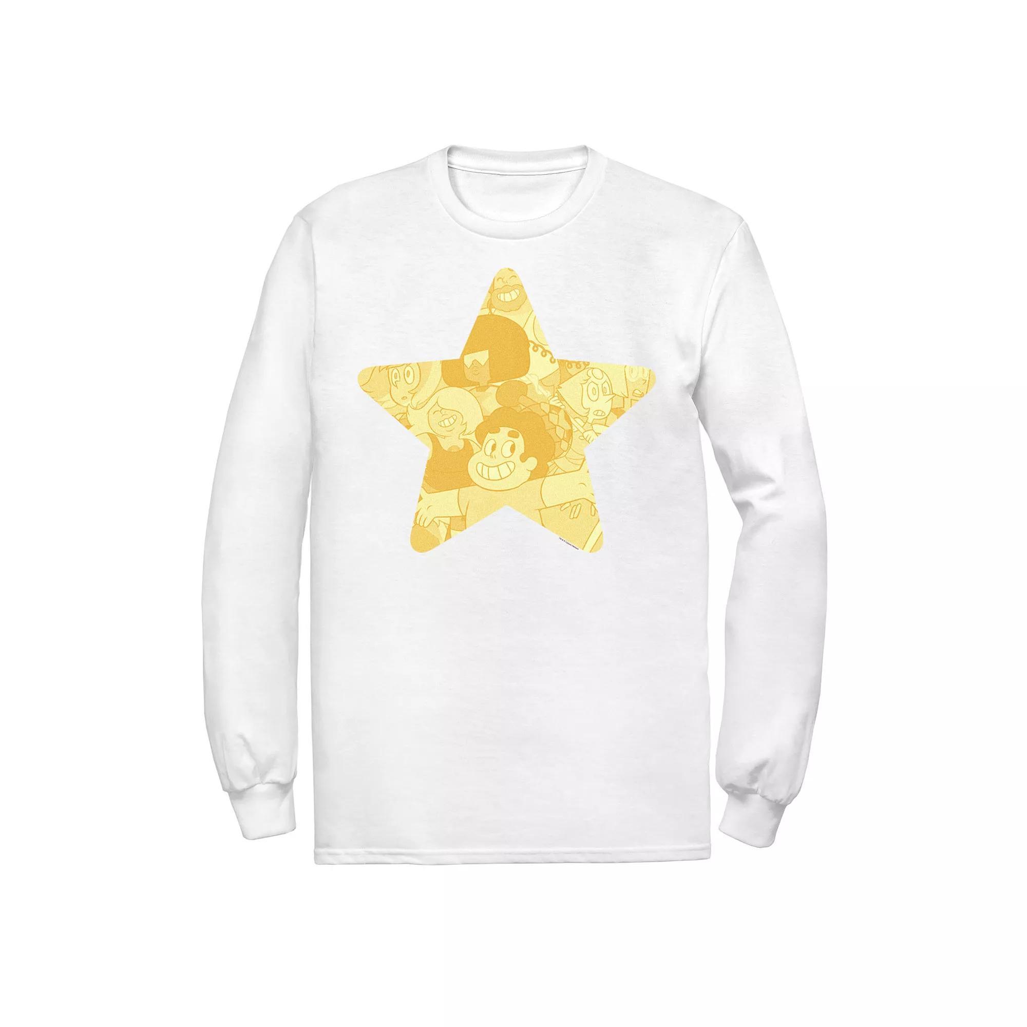 Men's Cartoon Network Stevens Universe Gold Star Long Sleeve Tee, Size: Large, Athletic Grey Product Image
