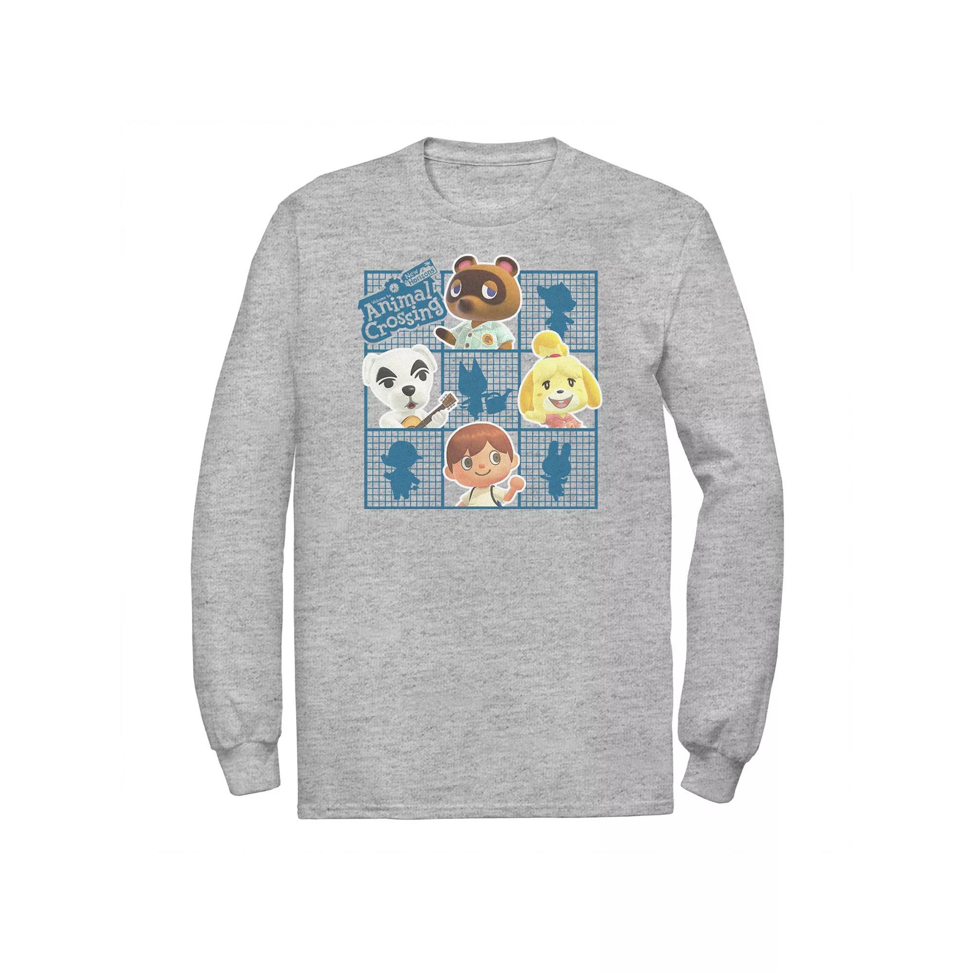 Big & Tall Nintendo Animal Crossing Group Shot Grid Tee, Men's, Size: XL Tall, Athletic Grey Product Image