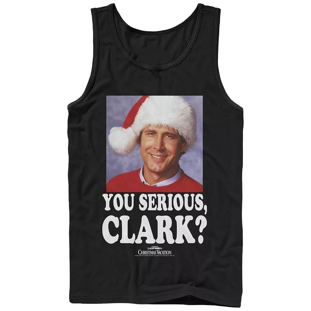Men's National Lampoon Christmas Vacation Serious Clark Poster Graphic Tank Top, Size: Large, Black Product Image