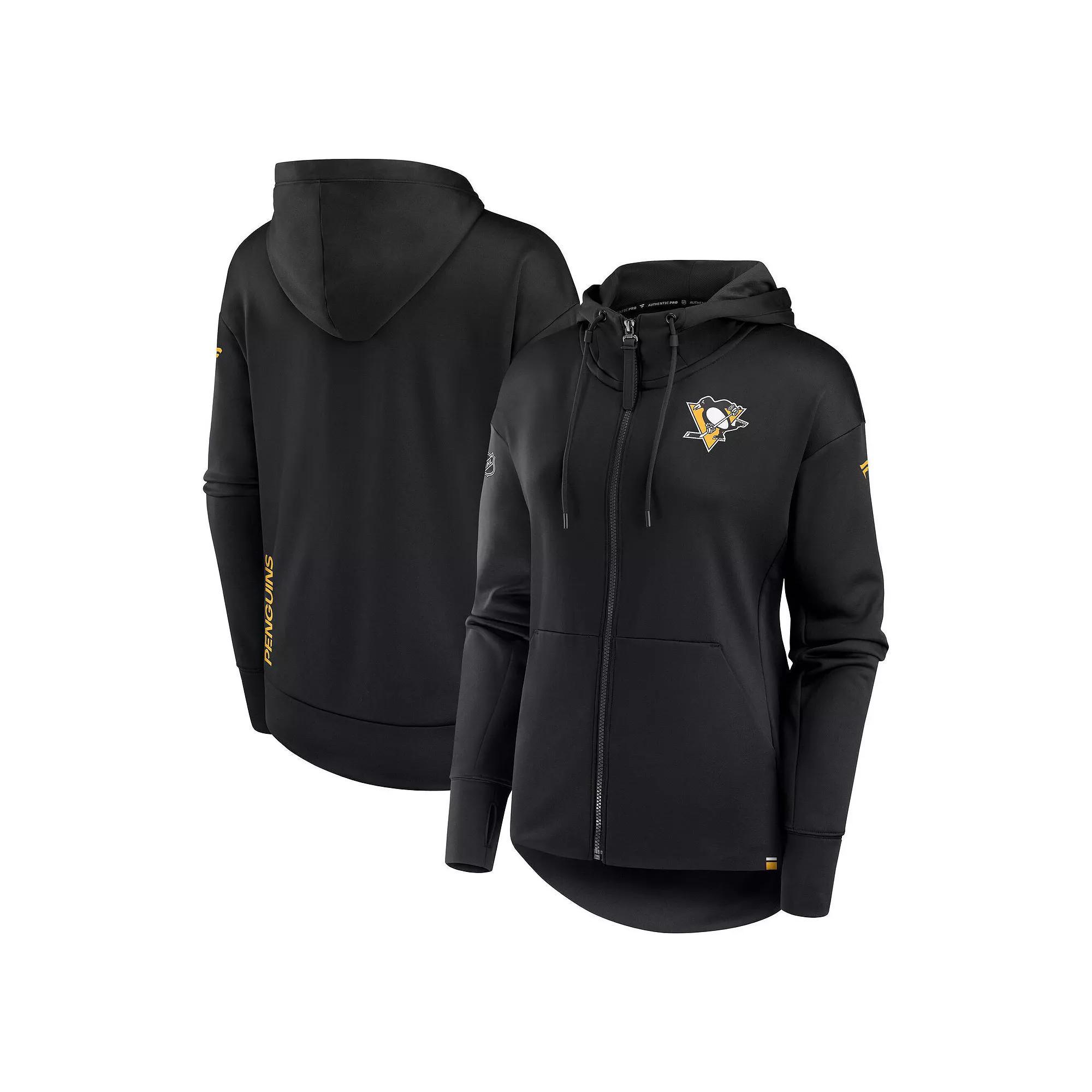 Women's Fanatics Branded  Black Pittsburgh Penguins Authentic Pro Scuba Full-Zip Hoodie, Size: Small Product Image