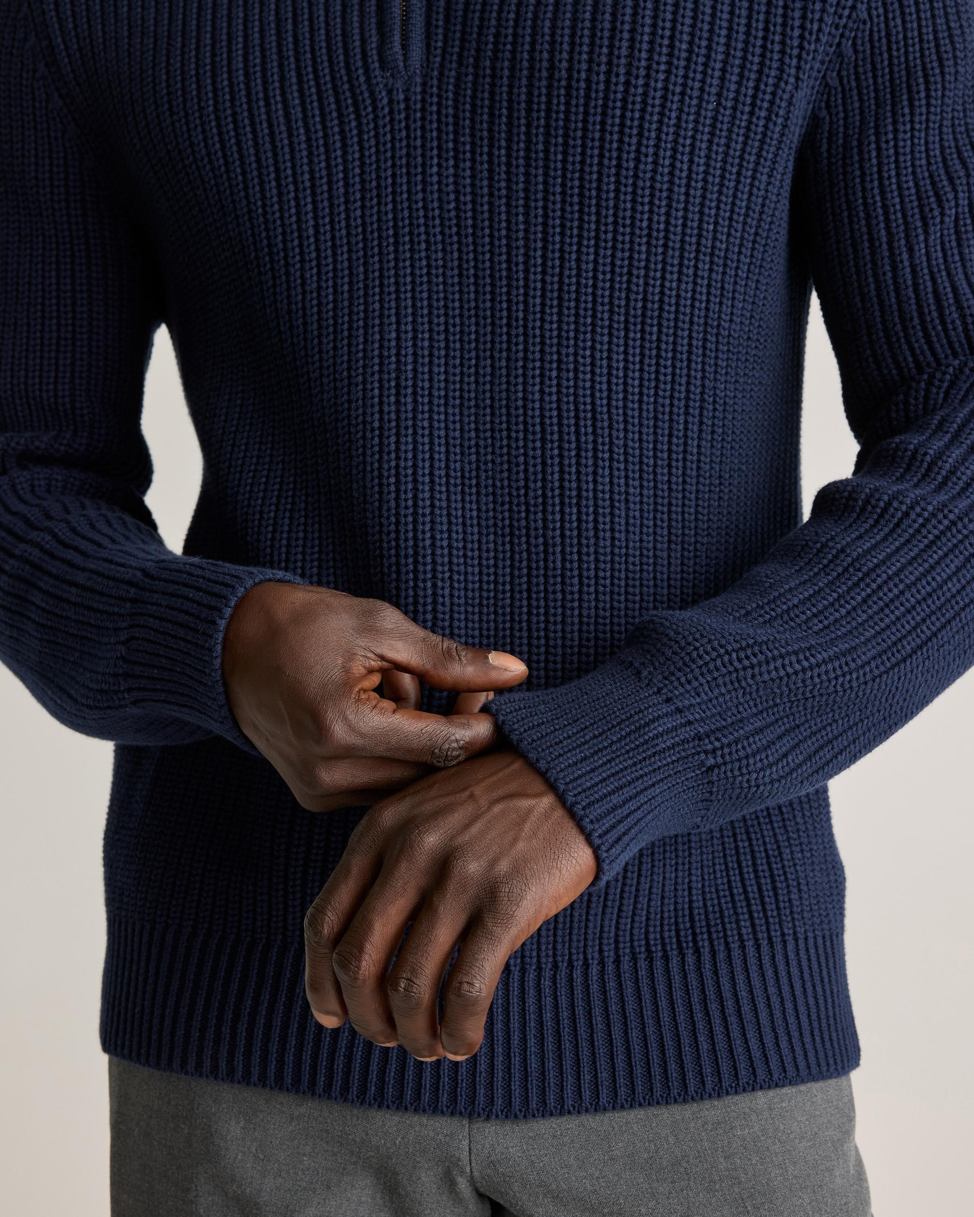 Quince | Men's Fisherman Quarter-Zip Sweater Size XL, Organic Cotton Product Image
