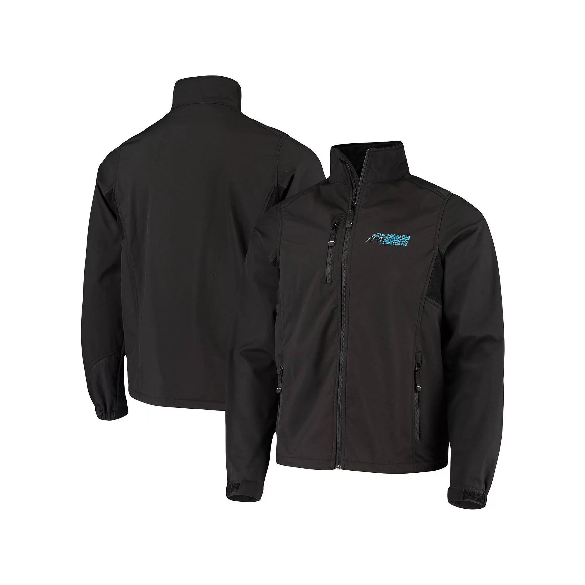 Men's Dunbrooke Black Carolina Panthers Circle Softshell Fleece Full-Zip Jacket, Size: Medium Product Image