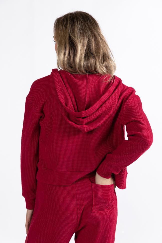 Essential Ease Red Zip Up Jacket Macy Blackwell X Pink Lily FINAL SALE Product Image