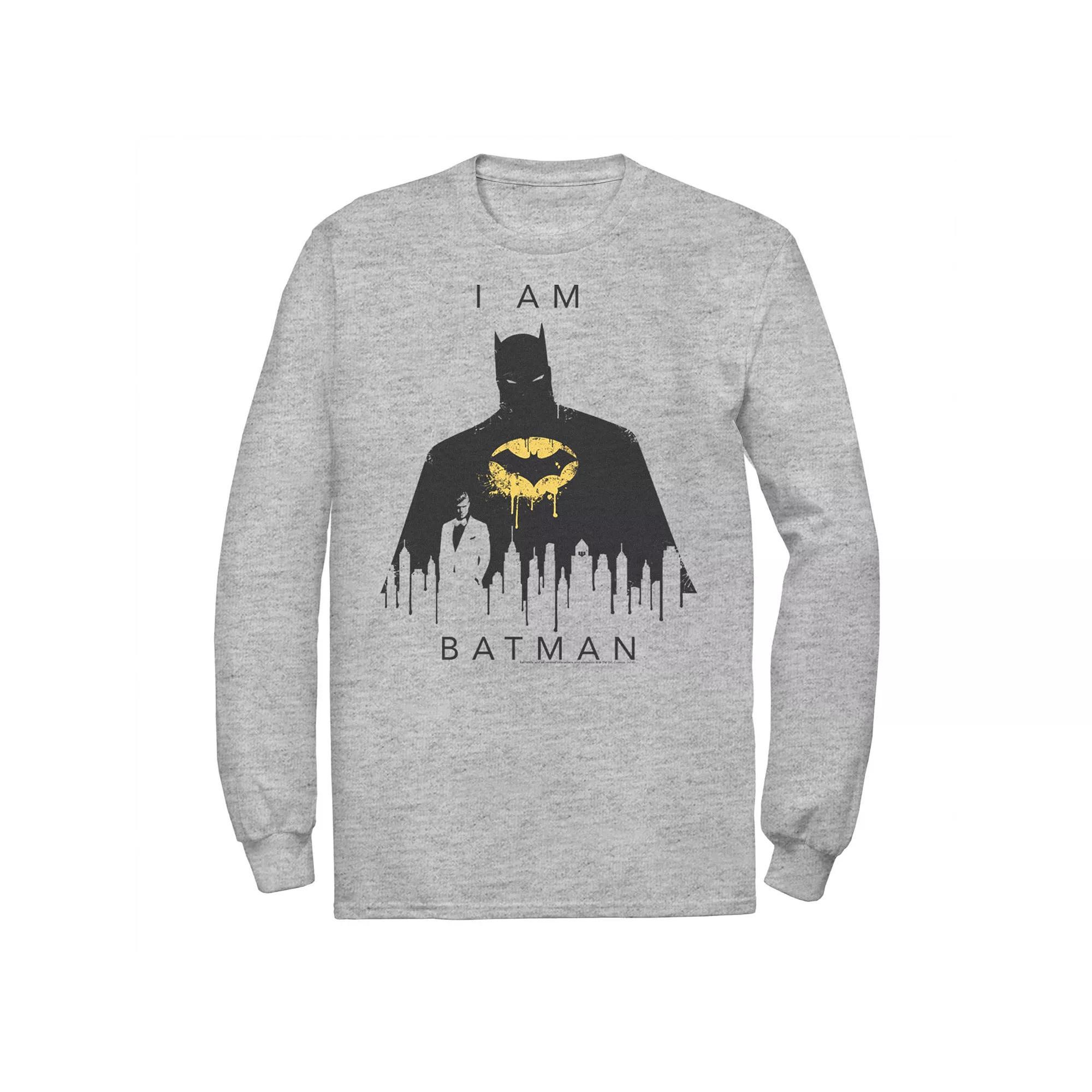 Men's DC Comics I Am Batman Skyline Poster Tee, Size: Small, White Product Image