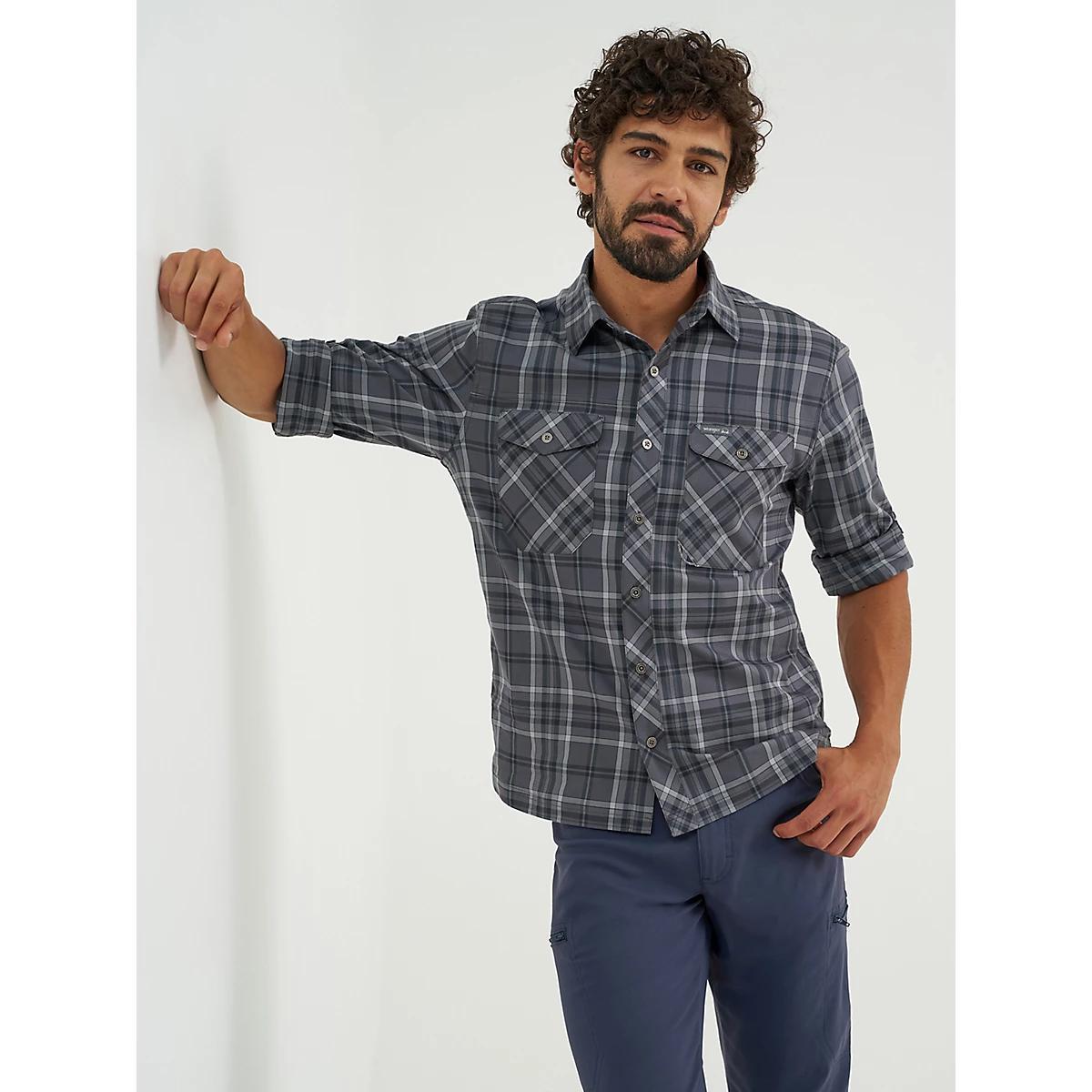 Men's Outdoor Stretch Plaid Shirt | Men's SHIRTS | Wrangler® Product Image