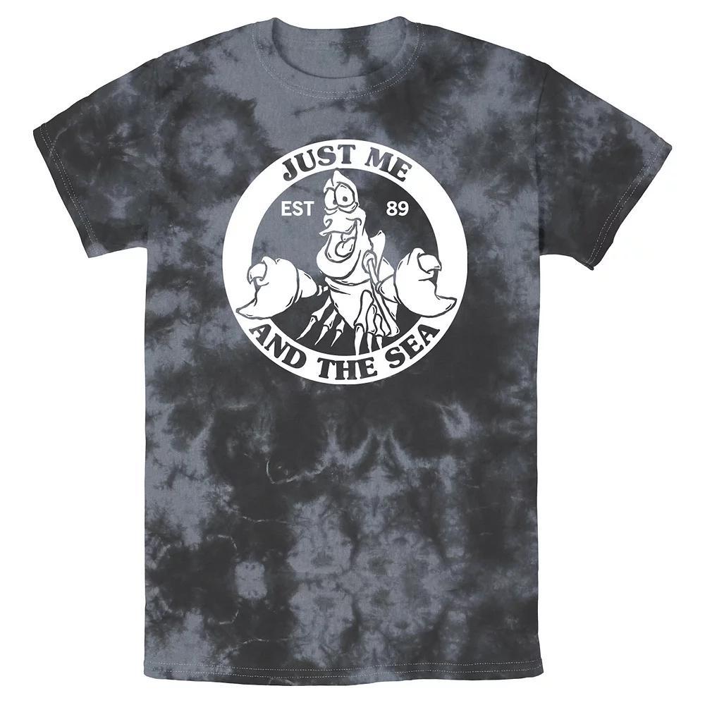 Men's Disney The Little Mermaid Sebastian Just Me And The Sea Stamp Bomabrd Wash Tee, Size: XL, Black Grey Product Image