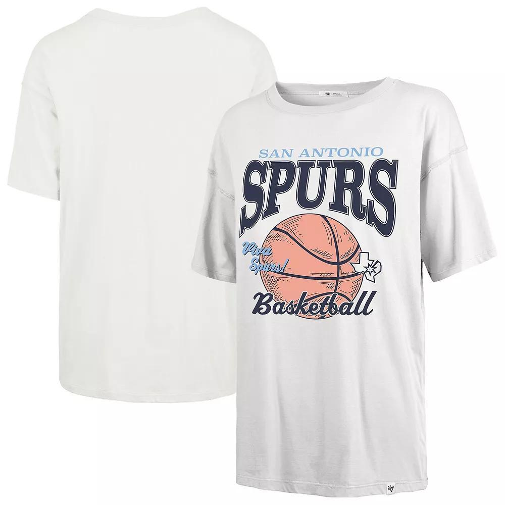 Women's '47  White San Antonio Spurs City Edition Down Court Sadie T-Shirt, Size: Large Product Image