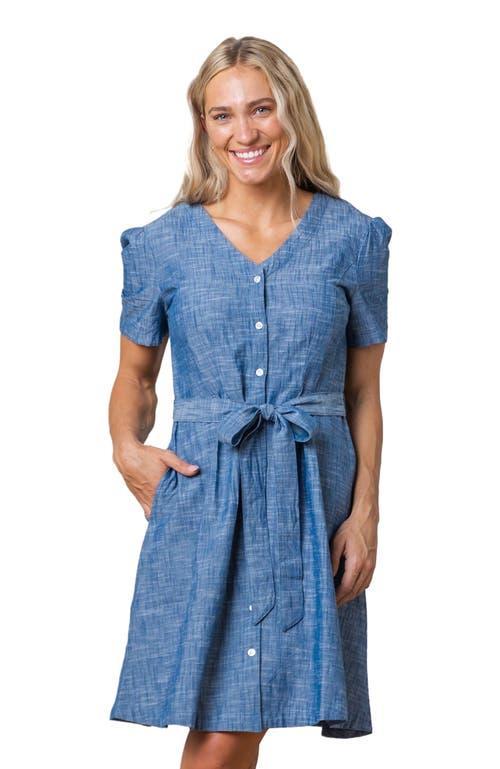 Hope & Henry Women's Organic Button Front Chambray Dress in Blue Chambray at Nordstrom, Size 6 Product Image