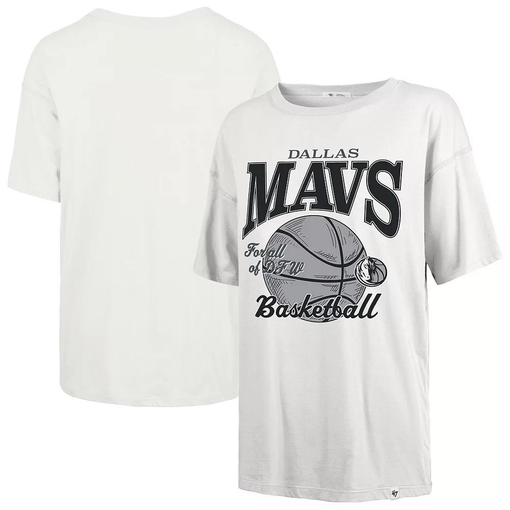 Women's '47  White Dallas Mavericks City Edition Down Court Sadie T-Shirt, Size: Medium Product Image