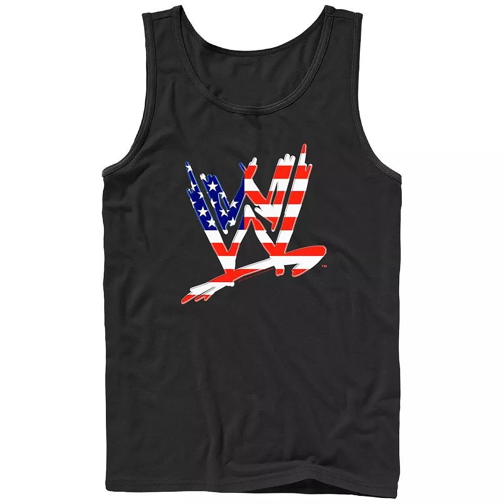 Men's WWE USA Flag Americana Graphic Tank Top, Size: Large, Black Product Image