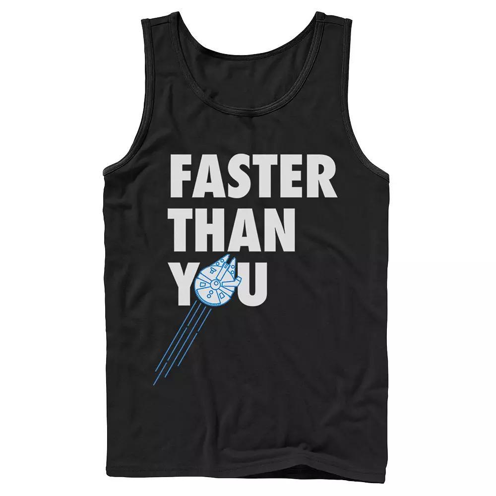 Mens Star Wars Faster Than You Quote Tank Top Blue Product Image