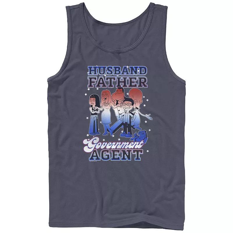 Men's American Dad Husband Father Government Agent Graphic Tank, Size: Small, Blue Product Image