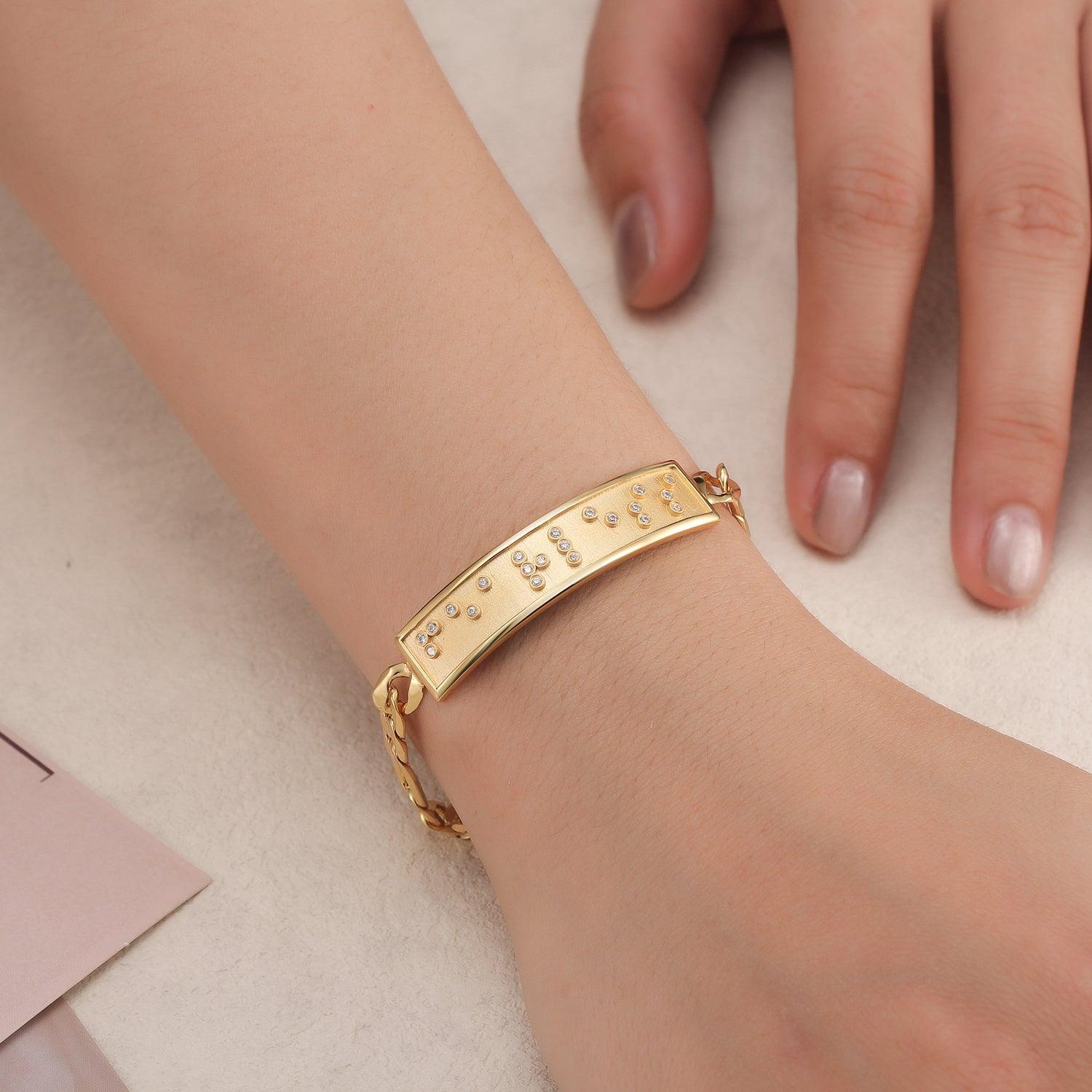 Touchstone Fearless ID Link Bracelet in Gold Product Image