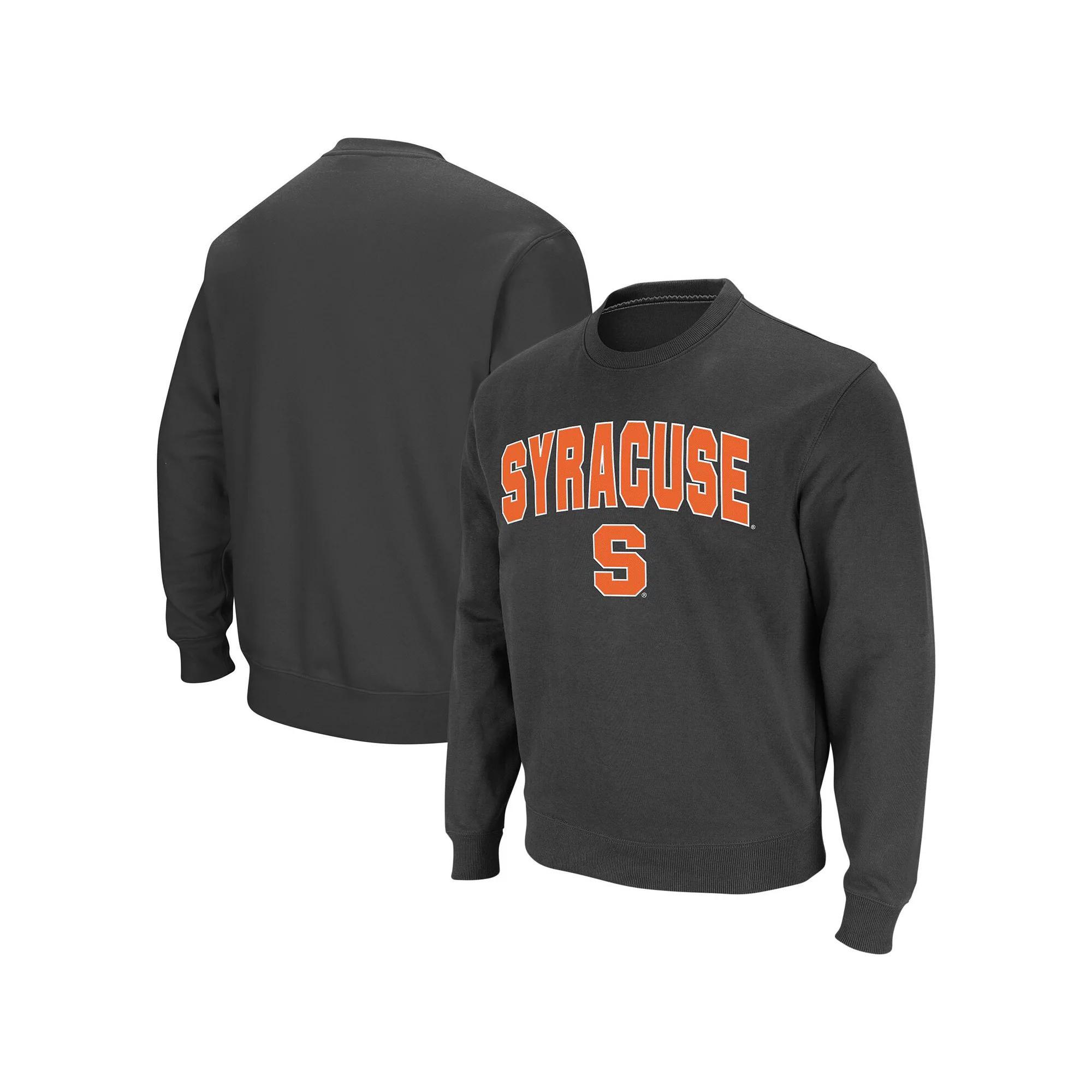 Men's Colosseum Charcoal Syracuse Orange Arch & Logo Crew Neck Sweatshirt, Size: Medium Product Image