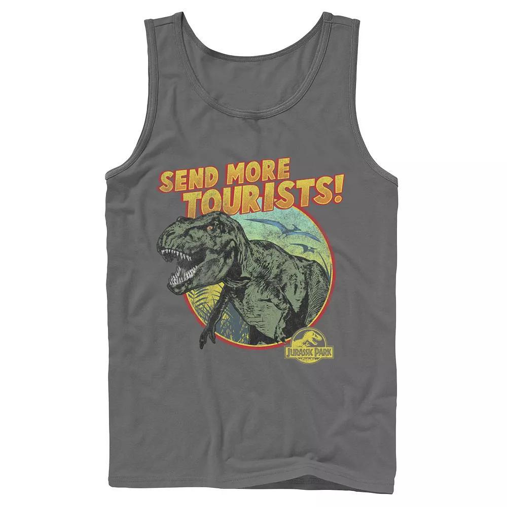 Men's Jurassic Park T-Rex Send More Tourists Tank Top, Size: XL, Grey Product Image