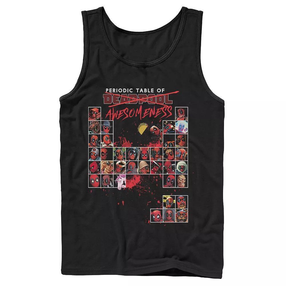 Men's Marvel Deadpool Periodic Table Of Awesomeness Tank Top, Size: XL, Black Product Image