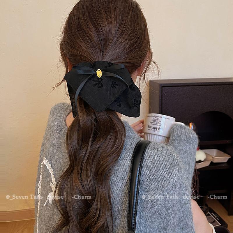 Bow Print Hair Scrunchie Product Image