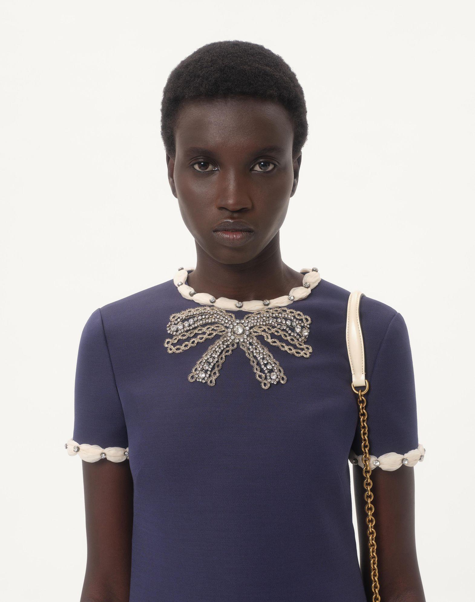 Embroidered Crepe Couture Short Dress Product Image
