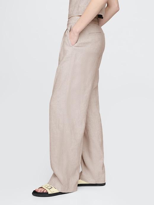 365 High Rise Linen-Blend Trousers Product Image