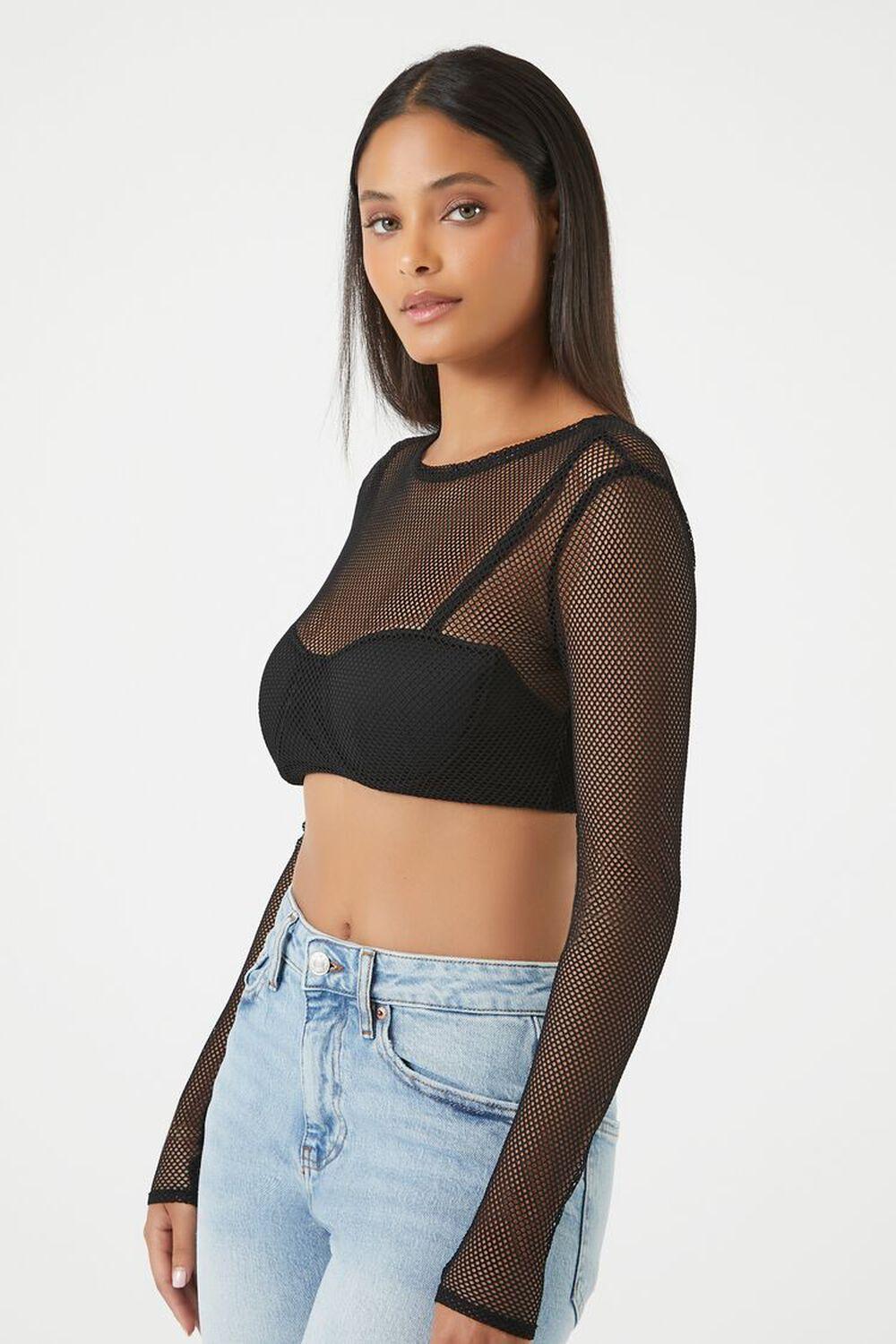 Sheer Mesh Crop Top | Forever 21 Product Image