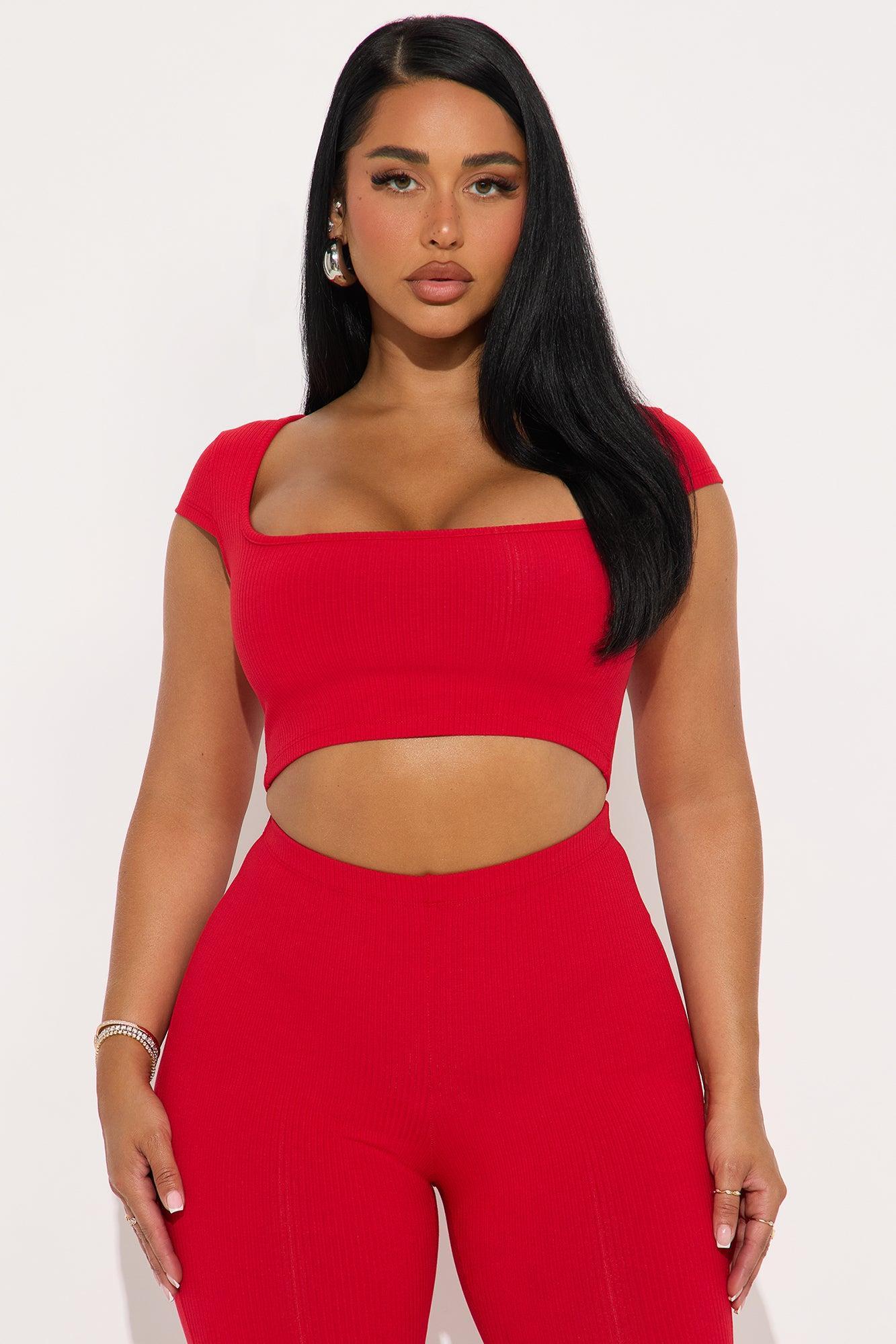 Remy Snatched Capri Pant Set - Red Product Image
