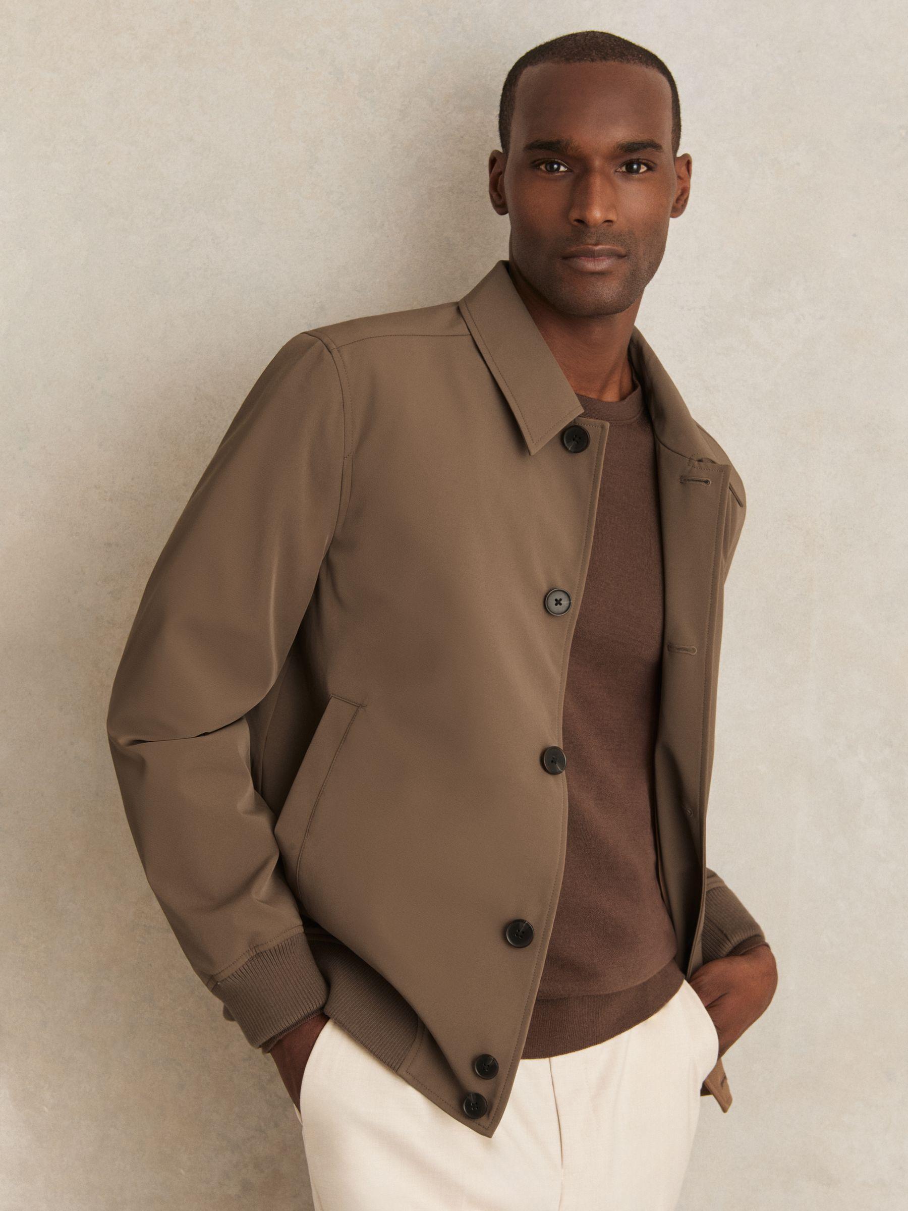 Technical Button Through Jacket in Chestnut Brown Product Image