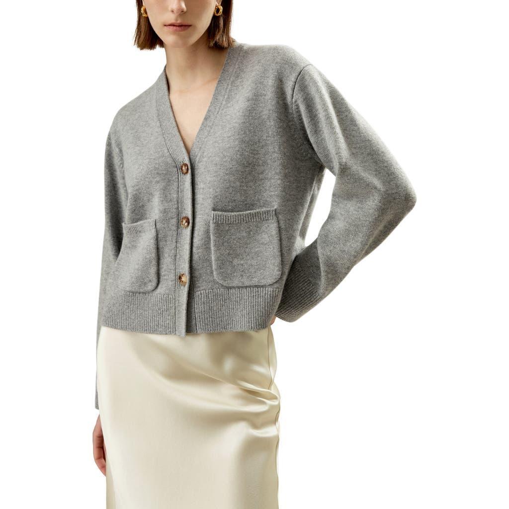 Lilysilk Cropped Wool-Cashmere Blend Cardigan Sweater for Women in Beige at Nordstrom, Size Small Product Image