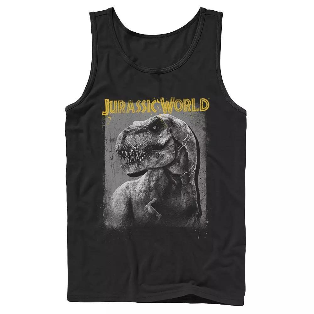 Men's Jurassic World T-Rex Profile Shading Graphic Tank Top, Size: Large, Black Product Image