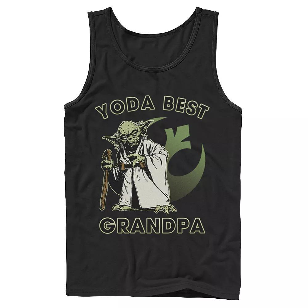 Men's Star Wars Yoda Best Dad Rebel Logo Tank Top, Size: Large, Black Product Image