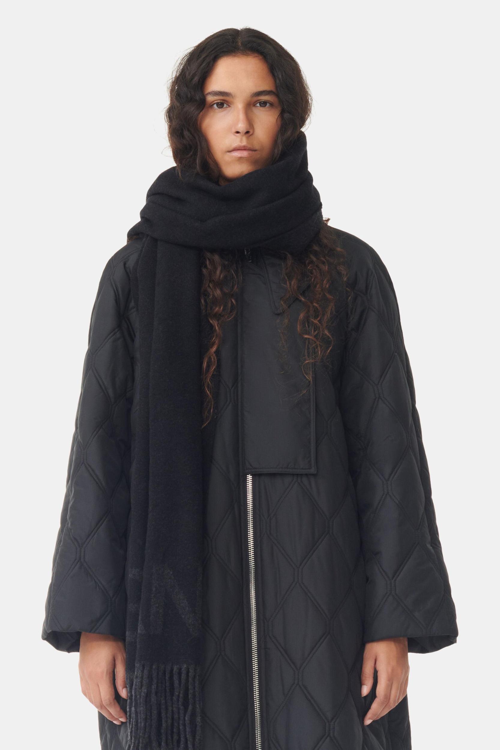 Black Fringed Scarf Product Image