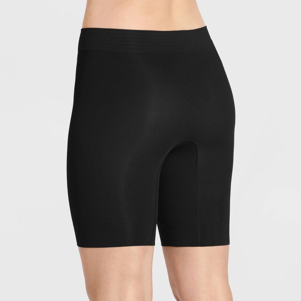 Jockey Generation™ Women's Ultralight Smoothing Cooling No-Chafe Slipshorts - Black XL: Seamless Knit Shapewear Product Image