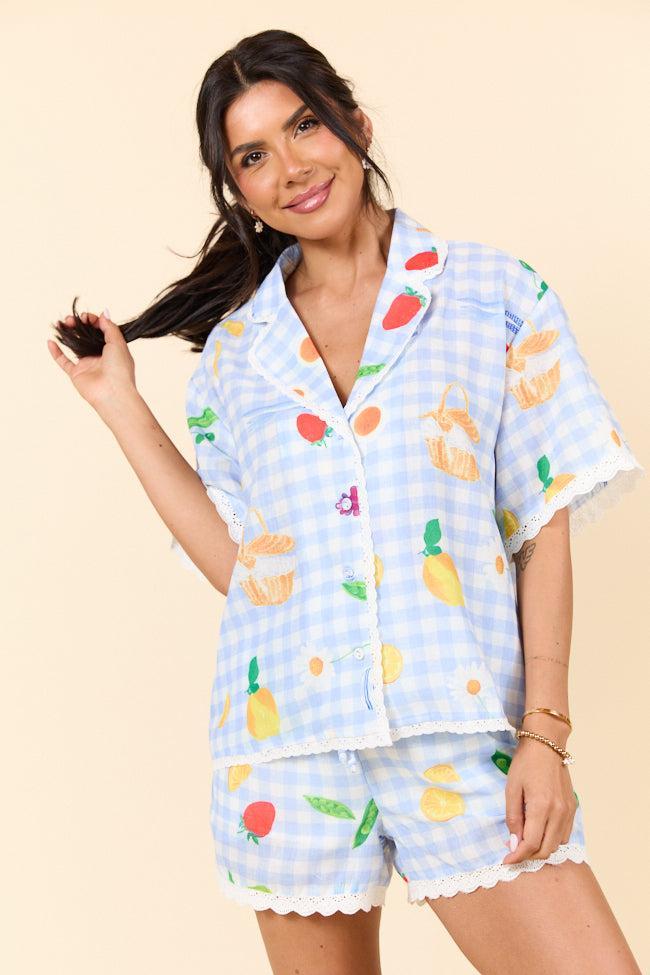 Picnic After Dark Blue Pajama Set SALE Product Image