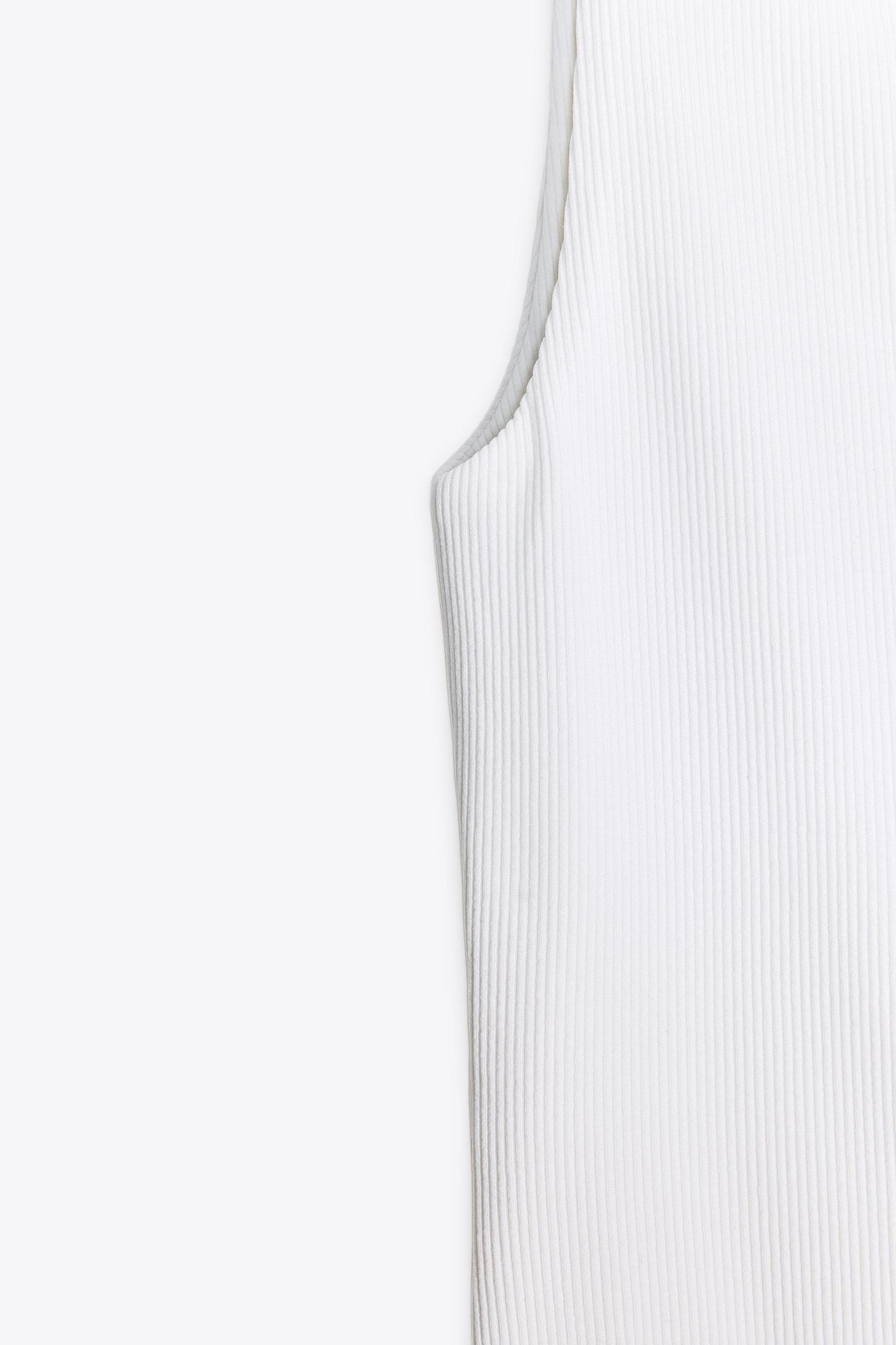 RIB KNIT POLYAMIDE STRAPPY TOP Product Image