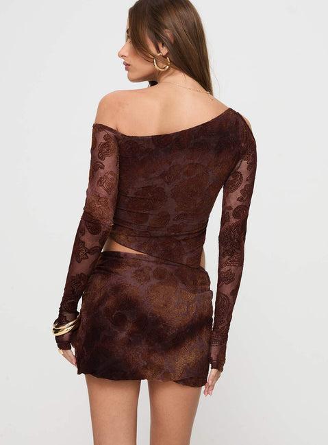 Jalis One Shoulder Set Paisley Product Image