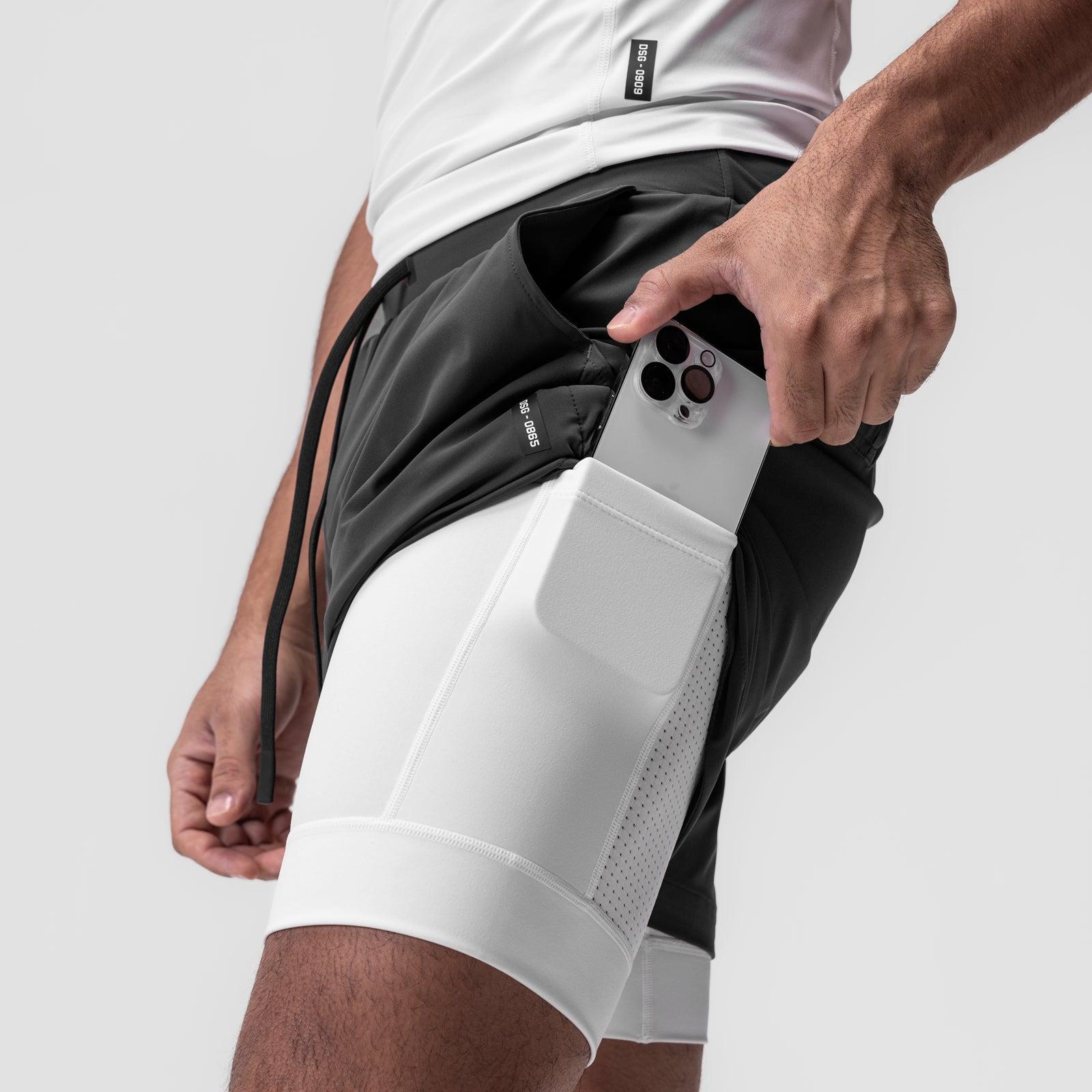 0865. Tetra-Lite® 5" Liner Short - Space Grey "Cyber"/White Product Image