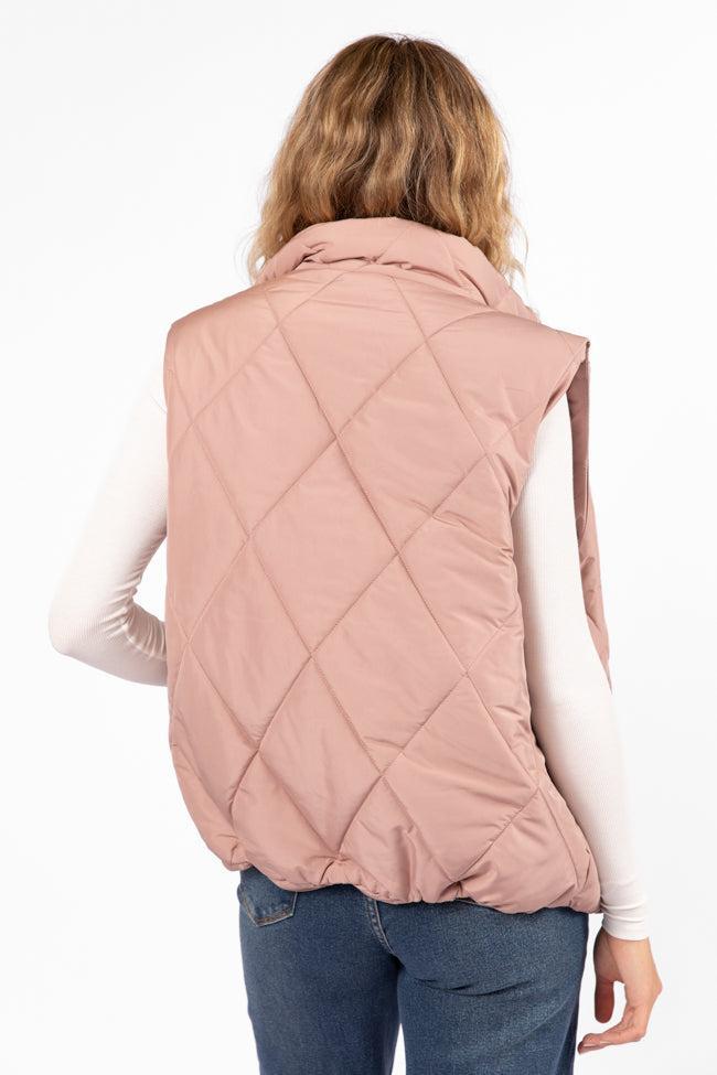 Mountainside Moment Mauve Quilted Puffer Vest SALE Product Image