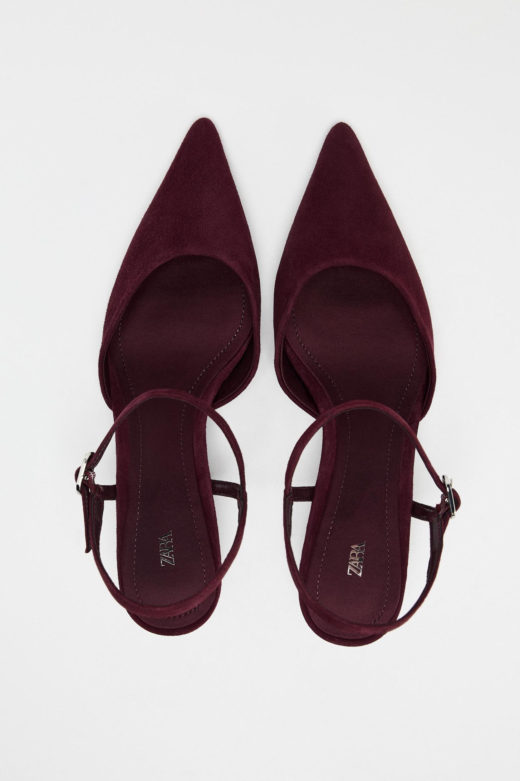 SUEDE KITTEN HEEL SLINGBACKS Product Image