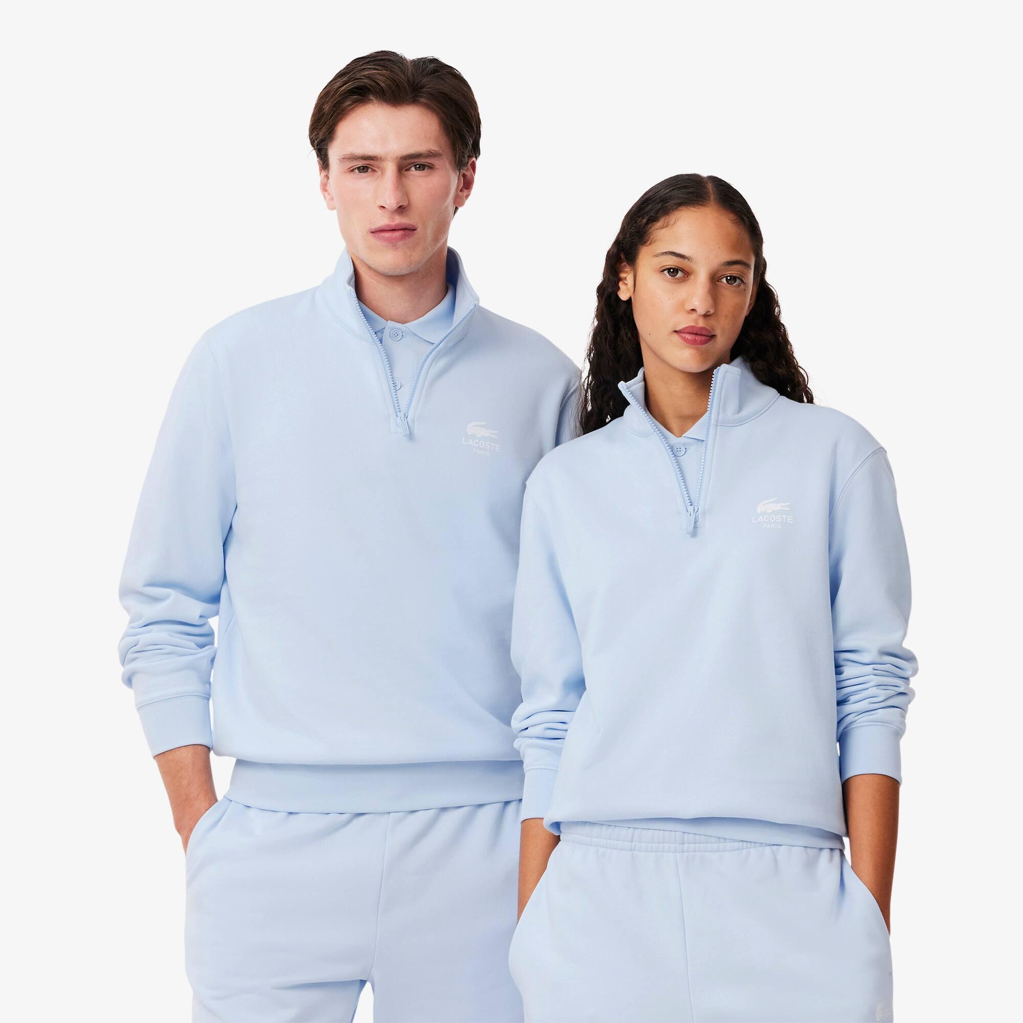 High Neck Zip-Up Print Sweatshirt Product Image