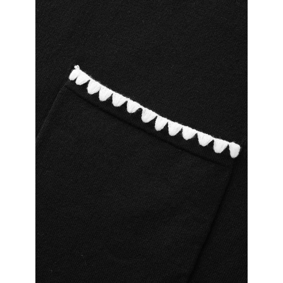 Plus Size Supersoft Essentials Contrast Trim Hooded Cardigan Black Women Casual Loose Long Sleeve Everyday Cardigans BloomChic 10/M Product Image