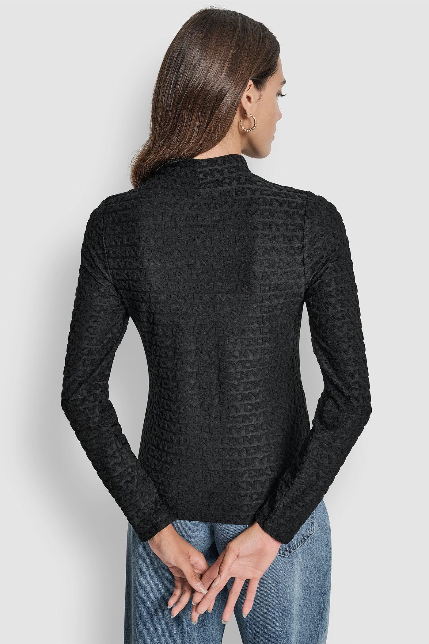 LOGO JACQUARD  LONG SLEEVE MOCK NECK TEE Product Image