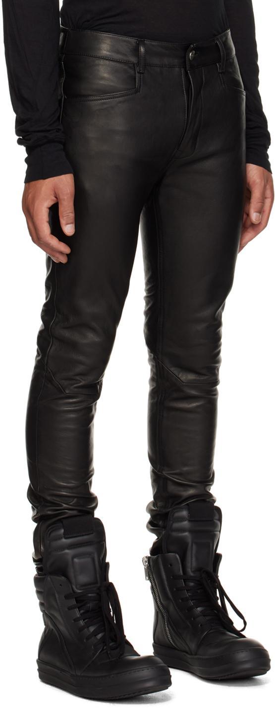 RICK OWENS Tyrone Skinny-fit Leather Trousers In Black Product Image