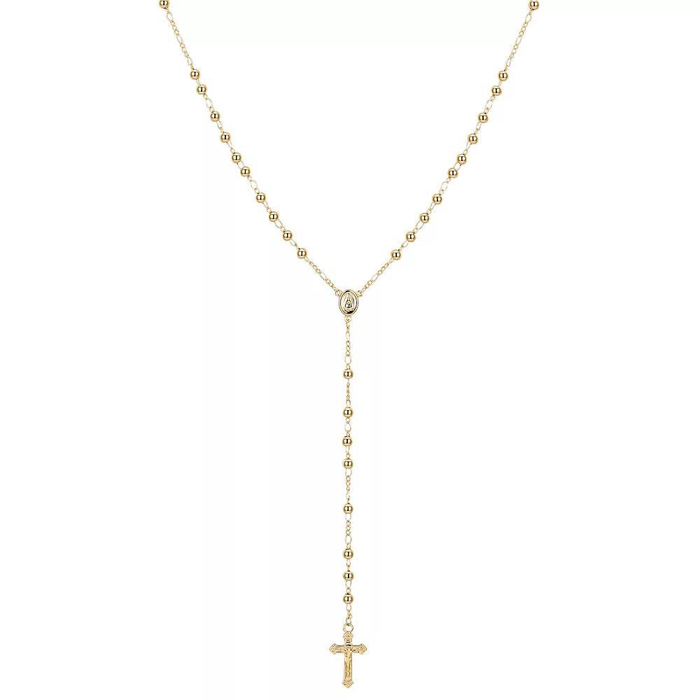 Gratitude & Grace Cross Rosary Necklace, Women's, Size: 18", Gold Tone Product Image