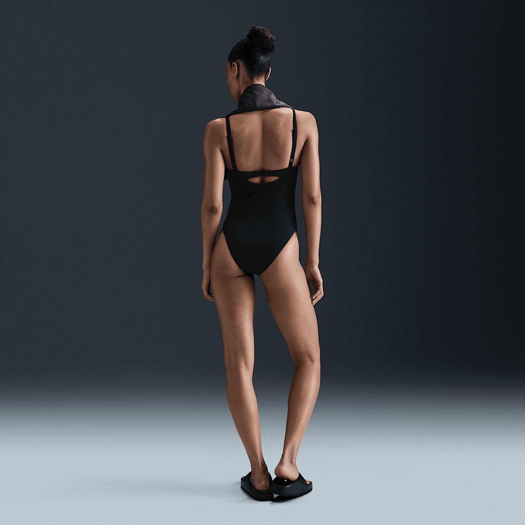 Nike Swim Water Texture Women's V-Neck One-Piece Product Image